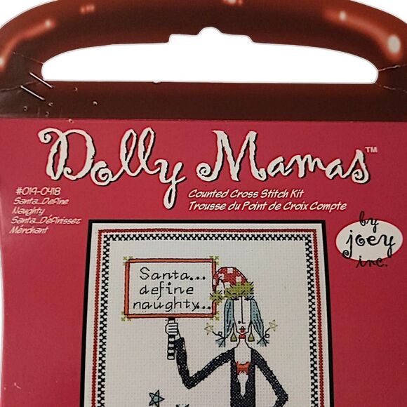 Dolly Mamas Counted Cross Stitch Kit Santa Define Naughty 019 0418 NEW Janlynn - Picture 3 of 16